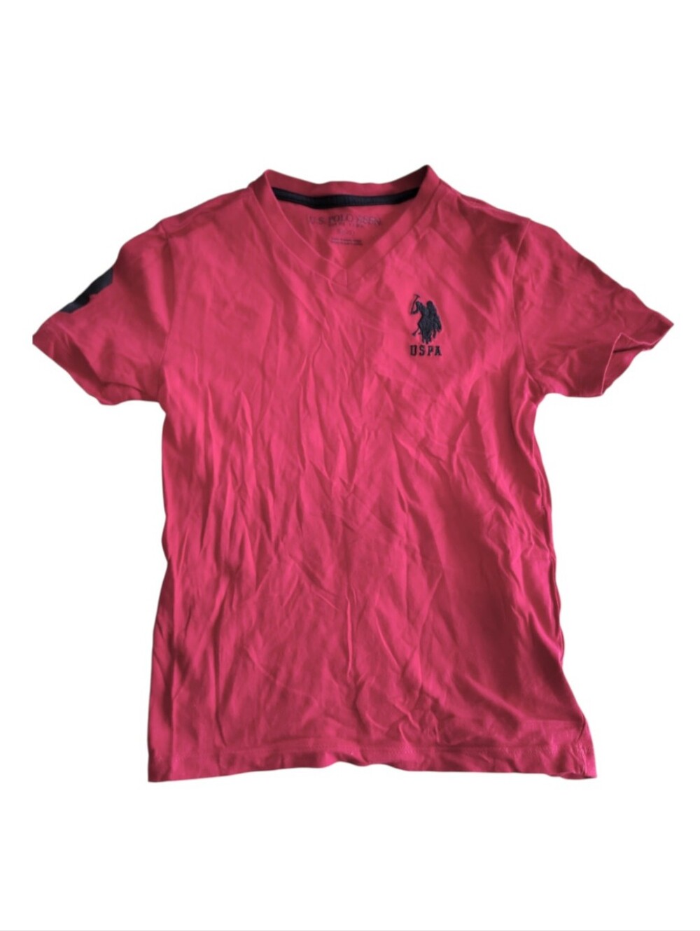 US Polo Assn Red and Black Preppy Polo Horse Tee Size Small 6 To 7 Years Boys